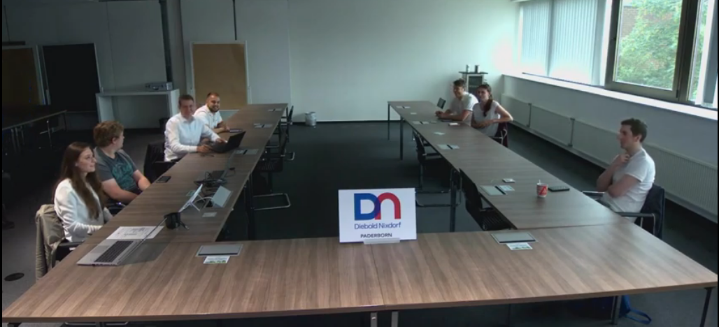 Das Siegerteam der Diebold-Nixdorf GmbH während der virtuellen Bundesbestenehrung